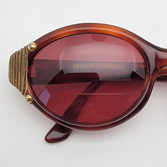 Emmanuelle Khanh EK 136 PGO 18 Tortoise Wood Sunglasses FRAME ONLY w Case France